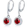 MICSAVI Orecchini Pendenti da Donna in Argento 925, Zircon rotondi/a forma di cuore/a forma di fiore/ovali/a goccia/quadrati, Orecchini Pietre Gioielli per Moglie Mamma Fidanzata