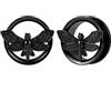 Vankula Dilatatori Lobo Double Flared tunnel dilatatore orecchie Tarma in Acciaio inossidabile lobi piercing espansori Gioielli Uomo Donna 19mm(3/4) Nero