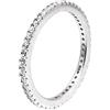 Damiano Argenti Anello Veretta in Argento 925 e Zirconi Bianchi Taglio Brillante 18