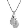 GBTROEY Hip Hop Iced out Guantoni Da Boxe Collana Ciondolo Zirconia Cubica Con Catena Corda per Uomini Donne