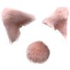 Generico Decorazione per orecchie di gatto per caschi da moto - Set di per copricapo adesivo in peluche con orecchie di con coda, simpatico ornamento per sci snowboard ciclismo ciclismo patti