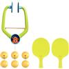 Chewtoyo Kit per allenamento da ping pong con 2 racchette e 6 palline da appendere, con altezza regolabile, per allenamento di coordinazione occhio-mano per tutte le età, divertente design a cartoni animati