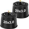 Generico Compatibile con camere d'aria Fat Bike da 2 pezzi 20x3.0, tubi in gomma butilica con valvola da 32 mm