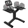 GOVITA - Rastrelliera Manubri Regolabili Porta Dischi Pesi Coppia Manubri Supporto bilanciere per Palestra Casa Carico Massimo di 300Kg, con supporto TABLET