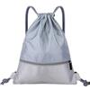 LSHIJI Sacca Borsa impermeabile con coulisse, tasca semplice, zaino fitness, borsa portaoggetti, cerniera Oxford(Grey Large)