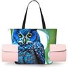 DUWAA Blue Owl Print Bag per le donne Borsa a tracolla Yoga Bag Facile da piegare Laptop Shopping Bag Borsa Sport per Viaggio
