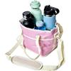 Generic Borsa termica per bevande, formato familiare, 4 scomparti, riutilizzabile, con cinghia regolabile, borsa portatile per escursioni, passeggiate, uscite sportive, uso quotidiano
