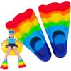 Genérico Pinne da nuoto per bambini, pinne arcobaleno trasportabili, pinne da imbarco traspiranti in silicone con design aperto, pinne da snorkeling per bambini, pinne da nuoto