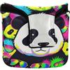 tplaotee Neon Rainbow Panda Occhiali da sole Design Golf Mallet Putter Cover Chiusura Magnetica Accessori da Golf per Uomo e Donna Impermeabile PU Pelle