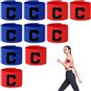 LNSYSNS 10 Pezzi Fascia Capitano Calcio, Fascia da Capitano Personalizzata con Cordino, Toppa Autoadesiva, Forma C Rosso/Blu per Calcio/Rugby/Tennis, Fasce-Capitano per L'identificazione Squadra