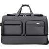 FANDARE Trolley da viaggio con ruote Borsoni Zaino trasformabile Borse da Sportivo palestra Zaini a Rotelle borsa cabina Uomo Donna Trolley Borsa lavoro weekend 24 Ore Ventiquattrore Nero S