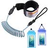 Zocipro Laccio di Sicurezza da Surf, Leash Surf Sup con 2 Pezzi Custodia Impermeabile per il Telefono, 6 Piedi SUP Guinzaglio per Surf Paddle Board, Porta Cellulare Subacquea Universale