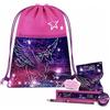 minimutz Sacca da ginnastica personalizzata per bambini e bambine, borsa sportiva con Pegasus, borsa per scarpe con cavallo volante con nome, Pegaso rosa, 41 x 32 cm, Classico
