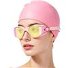 Generico Cuffia e Occhiali da Nuoto,Vista Ampia, Tenuta Stagna, Antiappannamento HD | Occhiali Nuoto Antiappannamento,Per Piscina Acque Libere Snorkeling Esplorazione