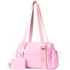 Nuyhgtr Gym Bag, Swimming Bag, Large Capacity Travel Duffel, Wet and Dry Separation Tote, Lightweight Organizer per Carry on Or Weekender Trips, Durevole Shoulder Pouch, Pink, 29 x 10,6 x 20 cm, rosa,