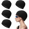 TUONYIS 4 Pezzi Cuffia Piscina, Cuffia da Nuoto per Bambini y Adulto, Elastic Confortevole Cappello da Nuoto Capi da Bagno Leggeri per Gli Sport Acquatici (Nero)