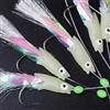 Kivivaka Set di 5 ami da pesca luminosi verdi, in filo di acciaio ad alto tenore di carbonio, spigola e merluzzo
