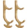 Générique Supporto da parete per tappetino da yoga, coppia di ripiani in legno con 4 ganci 41 x 25 cm | Organizzatore di attrezzature per il fitness a casa per rullo di massaggio, strisce di resistenza, corda