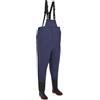 QUAHEAS Salopette con stivali in poliestere rivestito in PVC, taglia 40, blu, impermeabili e traspiranti, per pesca, caccia, attività all'aperto, laghetto e pesca a mosca, con suola antiscivolo