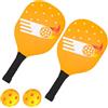 Chewtoyo Set di 2 pagaie da pickleball, in legno arancione con struttura SpinFlex, include 2 palline e 1 borsa, per principianti all'aperto intrattenimento e pratica