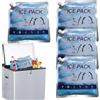 Generic Confezione refrigerante pieghevole, 25 x 25 cm, 4 pezzi, riutilizzabile, raffreddamento a lunga durata, di raffreddamento portatili per picnic, campeggio, pesca, portapranzo, viaggi