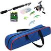 Matybobe Canna da Pesca e Mulinello Combo Set Canna da Spinning e Mulinello Pesca Combinato 40 Pezzi Kit All'aperto Portatile 2,1 M Pieghevole 41 Cm co (Impostato)