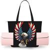 DUWAA American Eagle Flag Print Bag per le donne borsa a tracolla borsa yoga facile da piegare borsa per computer portatile shopping bag borsa sportiva per viaggi