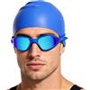 Generico Occhiali da Nuoto e Cappellino,Protezione Antiappannamento HD UV,Occhiali da Nuoto per Adulti | Per Piscina Acque Libere Snorkeling Esplorazione