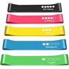 Sixstore Fasce di resistenza, confezione da 5 fasce di resistenza delicate sulla pelle con 5 diversi livelli di resistenza, custodia per il trasporto inclusa, ideale per casa, palestra, yoga,