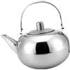 Chatonshen Tea Kettle con Materiale Inox Manico Largo Pieghevole Interno Pulito Maglia Filtrante Fondo Concavo Adatto per Cucina Domestica Campeggiatori Escursio, Dorato, 1.5L