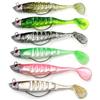 YDMHYLAI Esca Morbida con Testa jig da 6 Pezzi, Esca Bagno Coda a pagaia 3,94/5,12 Pollici, Staccabile for Pesci Gatto Bassi e scorfani(Mixed Colors 13cm)