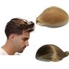 Mprosthesis Toupee Per Uomini Particelle Dei Capelli Morbido Pizzo Svizzero 10x8 Uomini Toupee Sistema di Sostituzione Dei Capelli Uomini Protesi Dei Capelli Degli Uomini (#4/27/613)