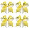 Umibow 4 fermagli per capelli glitterati da 17,8 cm, con strass grandi, fermagli per capelli con fiocco scintillante, per coda di cavallo, forcine per donne e cheerleader (giallo)