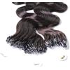 Hair2Heart 25 x 0.5g Microring Loop Extension Capelli Veri - 40cm - Ondulato, Colore #2 marrone scuro