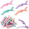 PYRUVAE 24 Pezzi Pinze per Capelli Professionali, Becchi d'Oca per Capelli, Mollette Capelli Donna per Styling, Parrucchiere e Sezionamento, Clip Coccodrillo Antiscivolo (4 Colori)
