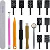AMANDELIZABE Set di 14 penne magnetiche per nail art fai da te, magiche 3D, con gel di gatto o smalto per unghie, penna magnetica per occhi di gatto, con 1 barra abrasiva