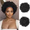 Allyreetress Parrucca afro nera corta afro riccia per donne di colore, senza colla, con fasce attaccate sintetiche, con 2 clip (1b)