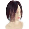 Yanamy - Topper per capelli umani con 2 clip, 5 x 8 cm, per donne con macchie calve o cicatrici, 25,4 cm, colore: nero naturale