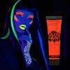 AOOWU Glow in Dark Face & Body Paint, 25ml Pittura per Viso Lavabile, Trucco per Bambini Neon, Sicuro Body Painting per Trucco Halloween, Mardi Gras, Trucco da Party#Rosso