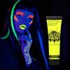AOOWU Glow in Dark Face & Body Paint, 25ml Pittura per Viso Lavabile, Trucco per Bambini Neon, Sicuro Body Painting per Trucco Halloween, Mardi Gras, Trucco da Party#Giallo
