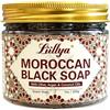 Liillya Sapone nero marocchino Beldi, Hammam Peeling Sapone con olio di oliva, argan, cocco e rosa, Savon Noir Moroccan Black Soap Pasta peeling per viso e corpo, naturale e vegano, 200 g