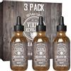 Viking Revolution Unscented Beard Oil for Men - Natural Mens Beards Oil with Argan and Jojoba Oil - Softener, Strengthens and Moisturizes - Beard Conditioner for Men (Unscented, 3 Pack)