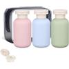 TENGWA 3 Pezzi Contenitori da Viaggio 300 ml Contenitori da Viaggio con Etichetta Contenitore Riutilizzabile per Ricaricare Shampoo Bagnoschiuma Lozione e Articoli da Toeletta