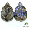 SBI Gems 20x18 MM Naturale Labradorite Fatto a Mano Intagliato Paio Foglia Forma Loose