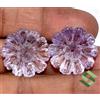 SBI Gems Naturale Ametista Fatto a Mano Intagliato Paio 22x22 MM Fiore Forma Loose Gemme
