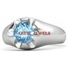 Artik Jewels Anello In Argento Sterling 925 Con Gemma Di Topazio Blu Naturale Per Uomo AJ379