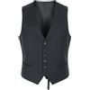 Suitsupply Ferrara Gilet Uomo UK60R Nero Slim Cut 100% Lana Twill Classico