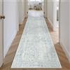 HUGEAR Vintage Passatoia Tappeto Corridoio Blu Tappeti 60x240cm Cucina Antiscivolo Lavabile in Lavatrice Tapette Camera da Letto Scendiletto Cameretta Ufficio Pelo Corto Lungo Carpet