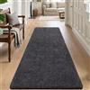 DEXI Passatoia Corridoio 80 x 250 cm, Zerbino Ingresso Assorbente, Tappetino Antiscivolo Lavabile in Lavatrice per Cane, Porta, Nero-Grigio