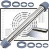 cittbety Mattarello con Spessori Anelli Rimovibili in 4 Misure - Mattarello Acciaio Inox, Antiaderente 42 cm con Spianatoia per Impastare e Tarocco, Tutti con Indicatori di Misura - Per Pizza, Pasta, Torte